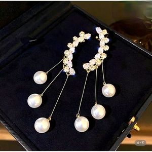 Oversized White Pearl Drop Earrings for Women